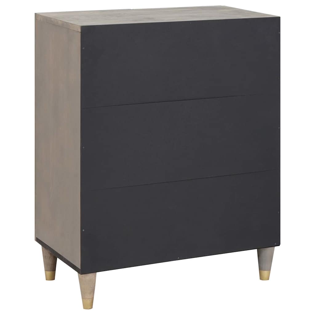 vidaXL Sideboard Grey and Gold 60 x 33 x 75 cm Solid Mango Wood