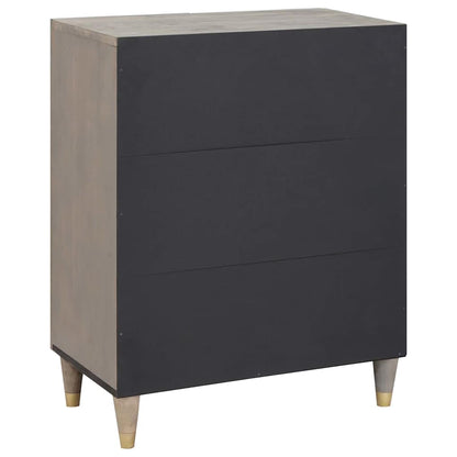 vidaXL Sideboard Grey and Gold 60 x 33 x 75 cm Solid Mango Wood