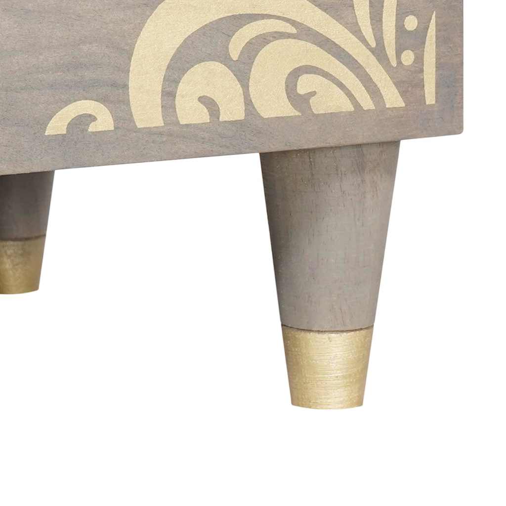 vidaXL Sideboard Grey and Gold 60 x 33 x 75 cm Solid Mango Wood