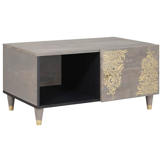 vidaXL Coffee Table Grey 80 x 50 x 40 cm Solid Mango Wood