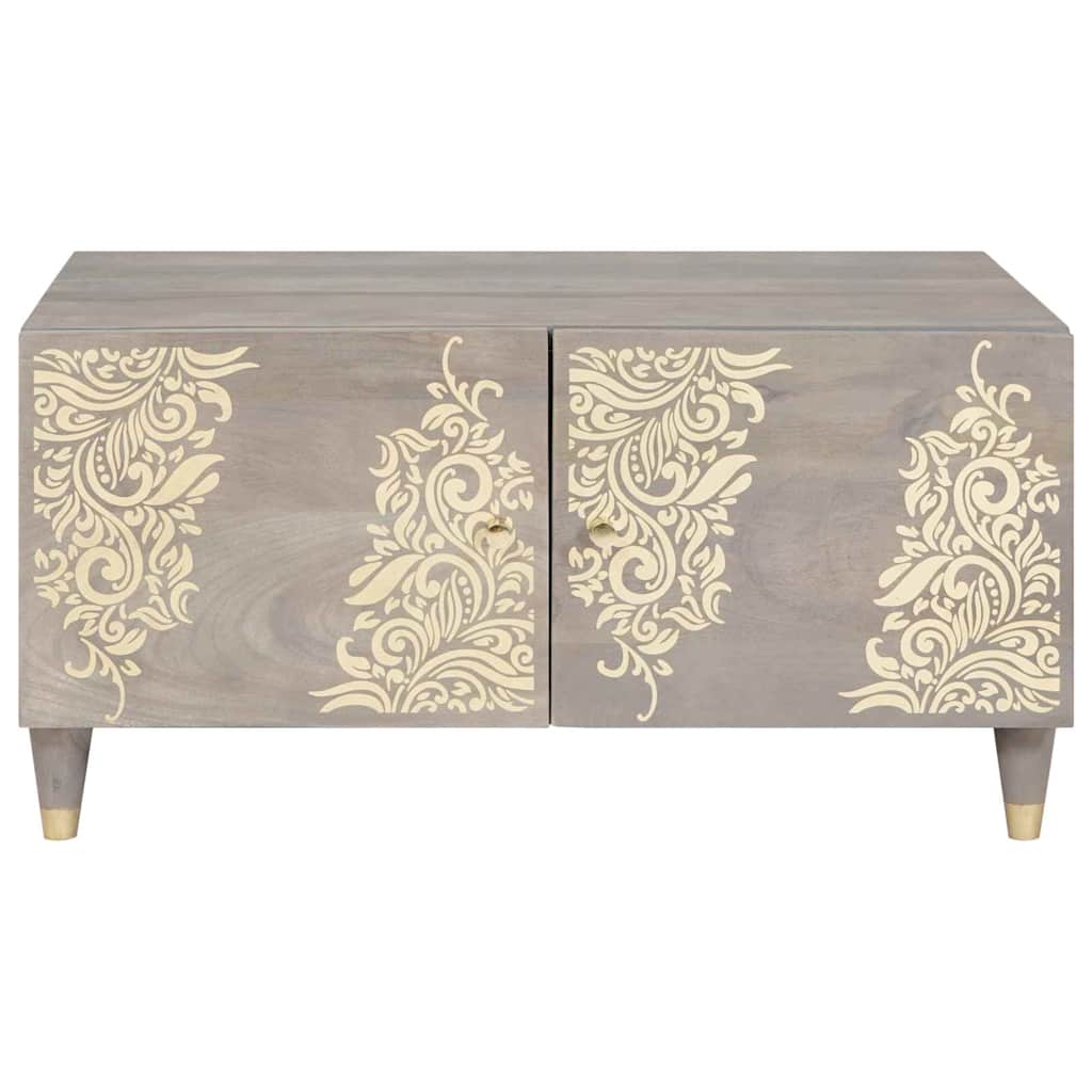 vidaXL Coffee Table Grey 80 x 50 x 40 cm Solid Mango Wood