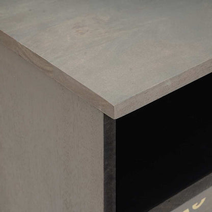 vidaXL Bedside Cabinet Grey 40 x 33 x 46 cm Solid Mango Wood