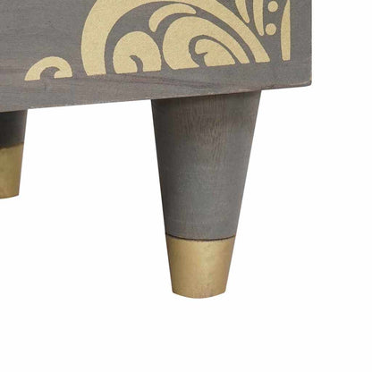 vidaXL Bedside Cabinet Grey 40 x 33 x 46 cm Solid Mango Wood