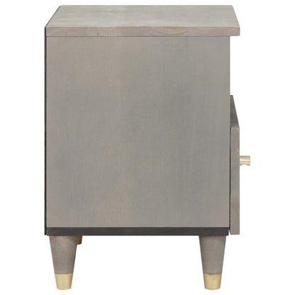 vidaXL Bedside Cabinet 2 pcs Grey 40 x 33 x 46 cm Solid Mango Wood