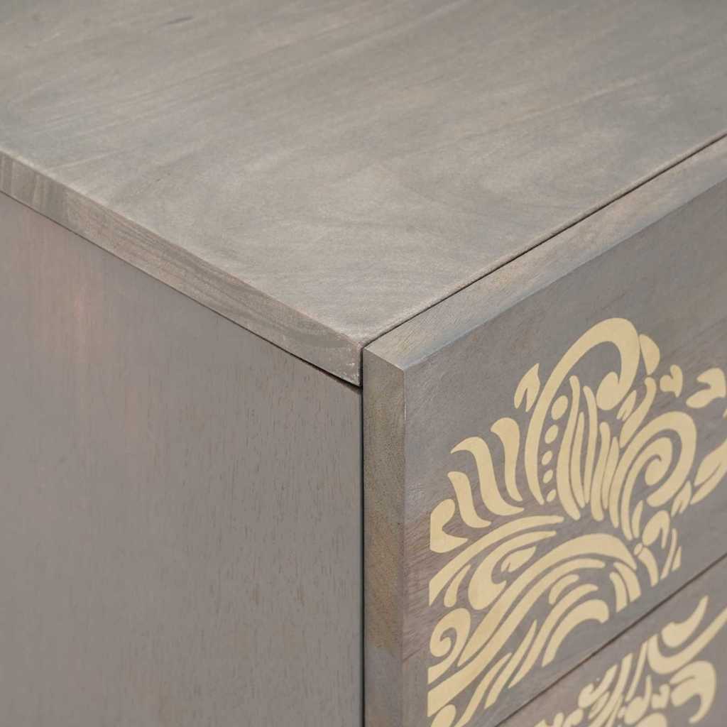 vidaXL Bedside Cabinet with Door Grey 50 x 33 x 60 cm Solid Mango Wood