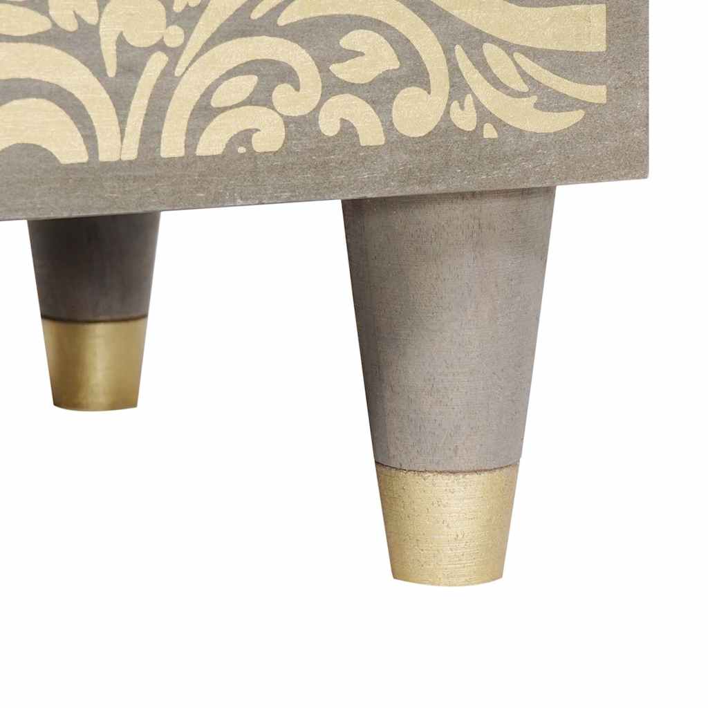 vidaXL Bedside Cabinet with Door Grey 50 x 33 x 60 cm Solid Mango Wood