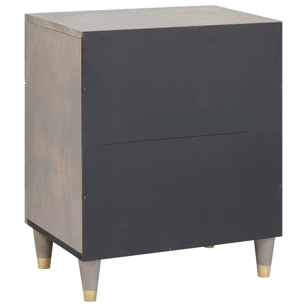vidaXL Bedside Cabinet with Door Grey 50 x 33 x 60 cm Solid Mango Wood