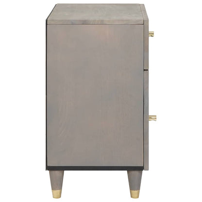 vidaXL Bedside Cabinet with Door Grey 50 x 33 x 60 cm Solid Mango Wood