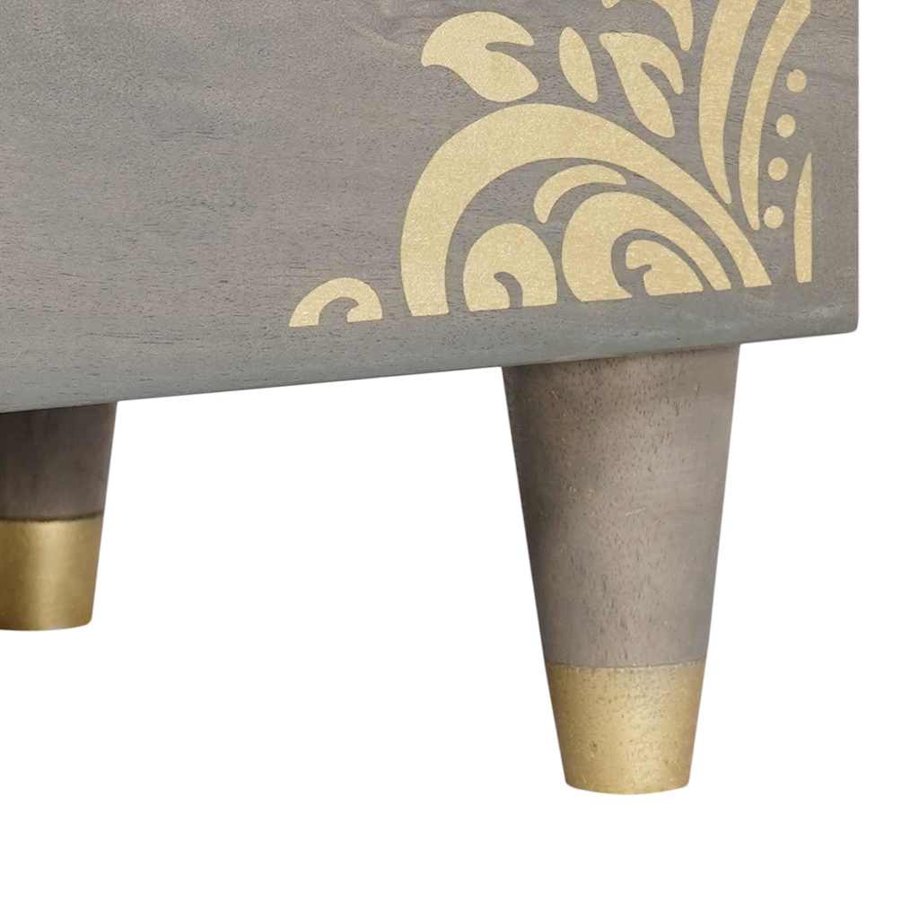 vidaXL Bedside Cabinet Grey 50 x 33 x 62 cm Solid Mango Wood