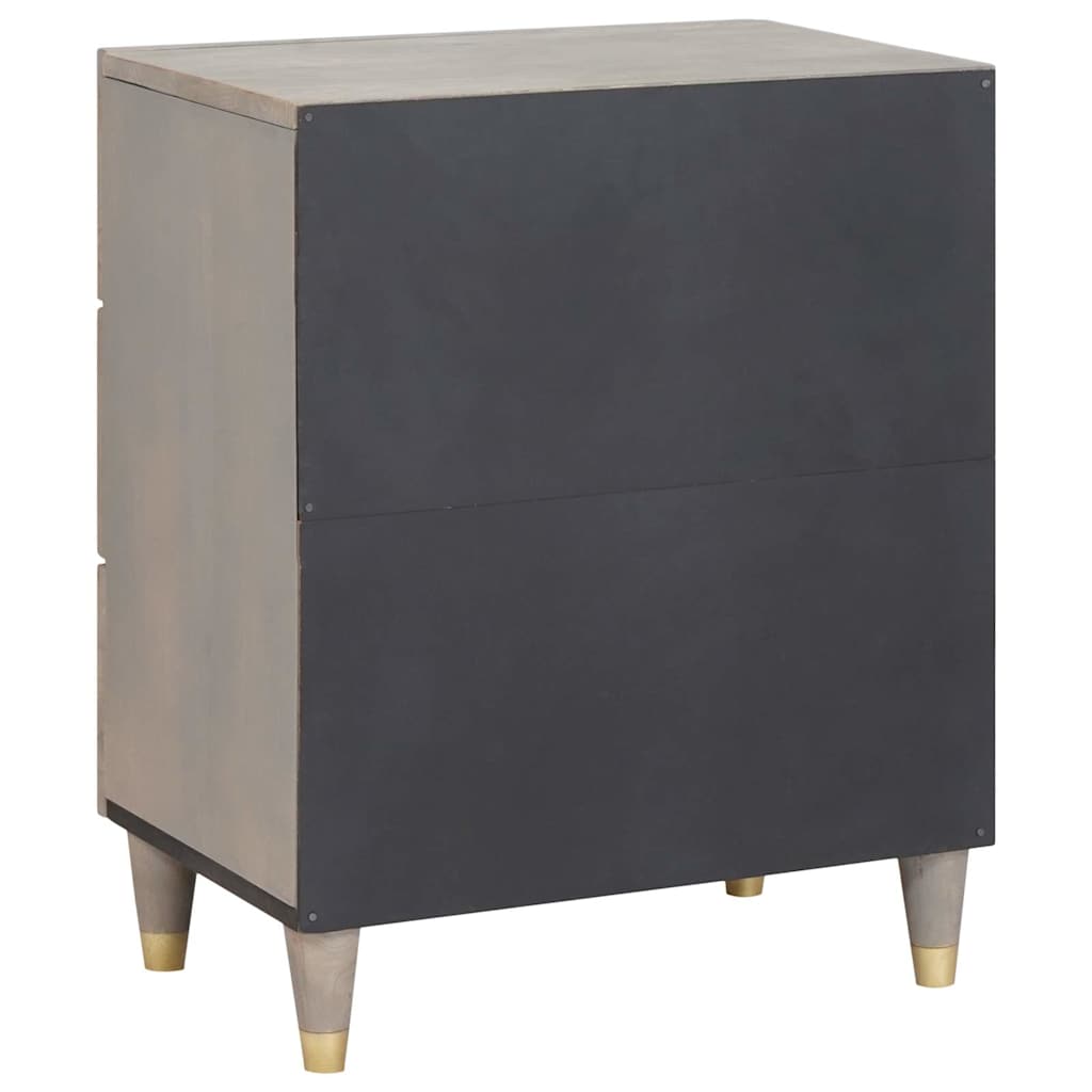 vidaXL Bedside Cabinet Grey 50 x 33 x 62 cm Solid Mango Wood