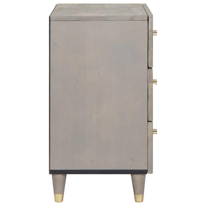 vidaXL Bedside Cabinet Grey 50 x 33 x 62 cm Solid Mango Wood