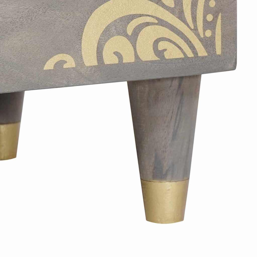 vidaXL Bedside Cabinet Grey 50 x 33 x 62 cm Solid Mango Wood