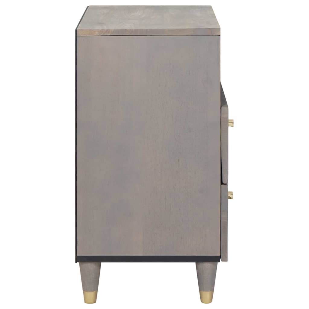 vidaXL Bedside Cabinet Grey 50 x 33 x 62 cm Solid Mango Wood