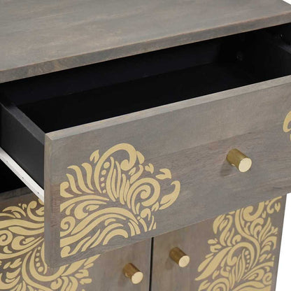 vidaXL Bedside Cabinet with Door Grey 50 x 33 x 60 cm Solid Mango Wood