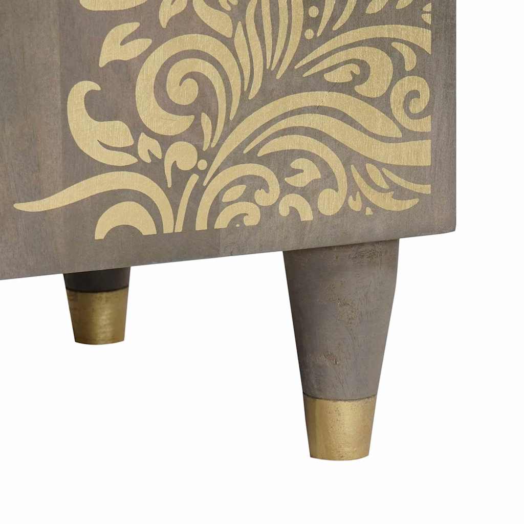 vidaXL Bedside Cabinet with Door Grey 50 x 33 x 60 cm Solid Mango Wood