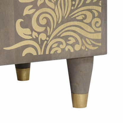 vidaXL Bedside Cabinet with Door Grey 50 x 33 x 60 cm Solid Mango Wood
