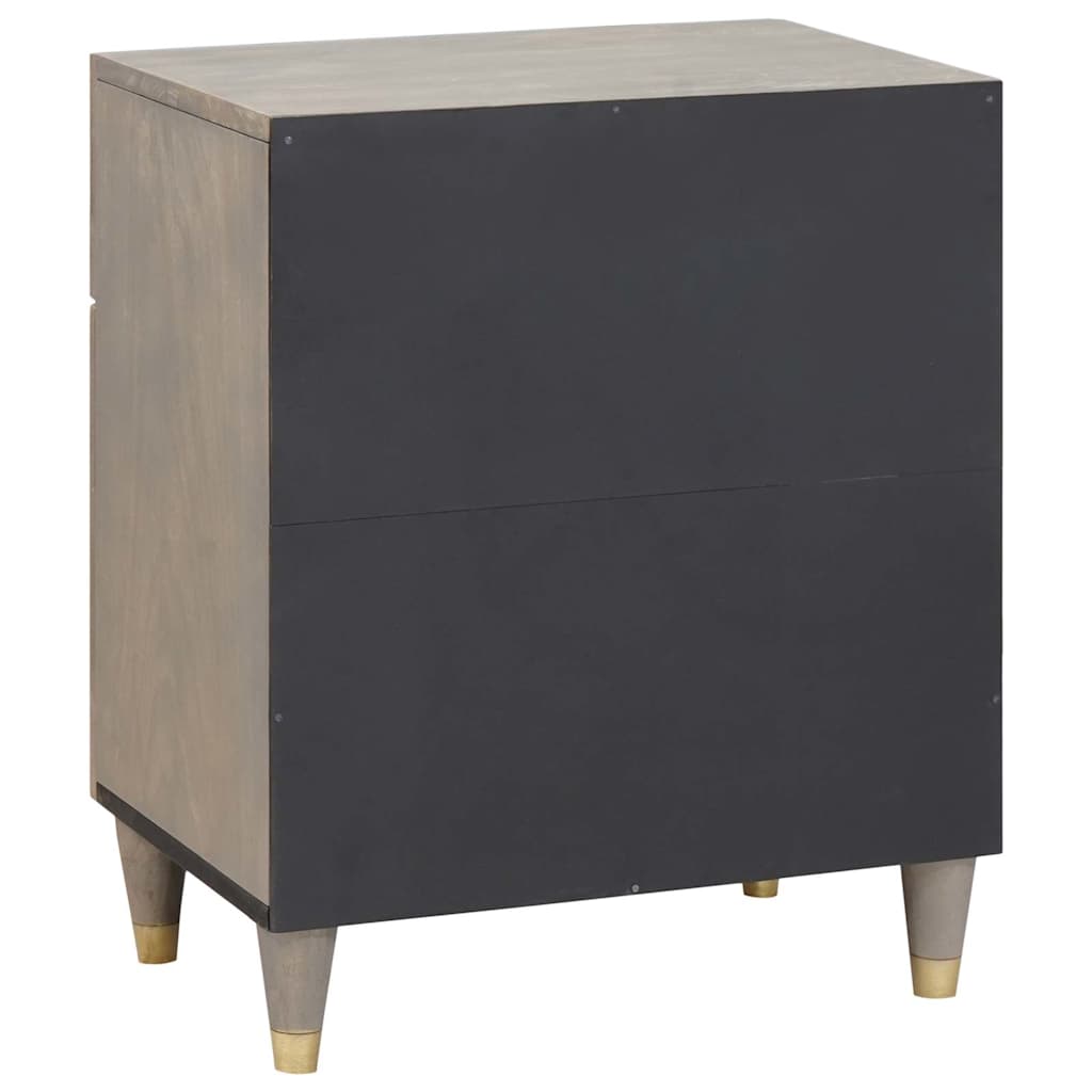vidaXL Bedside Cabinet with Door Grey 50 x 33 x 60 cm Solid Mango Wood