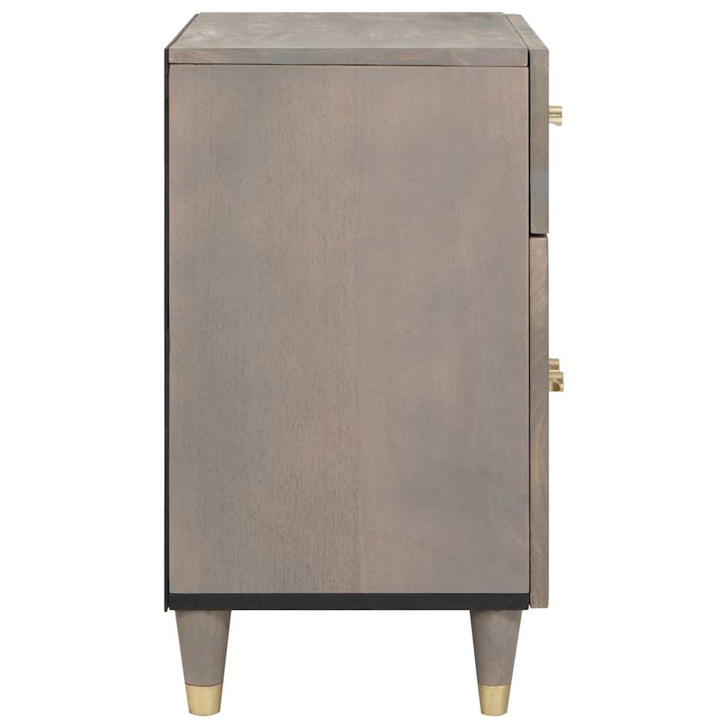 vidaXL Bedside Cabinet with Door Grey 50 x 33 x 60 cm Solid Mango Wood