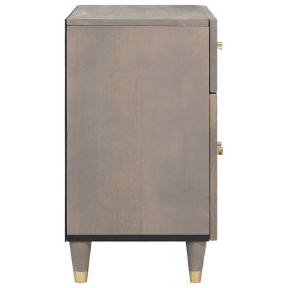 vidaXL Bedside Cabinet with Door Grey 50 x 33 x 60 cm Solid Mango Wood
