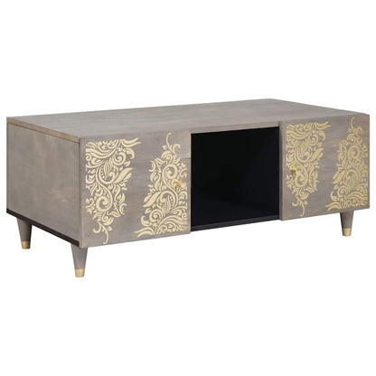 vidaXL Coffee Table Grey 100 x 54 x 40 cm Solid Mango Wood