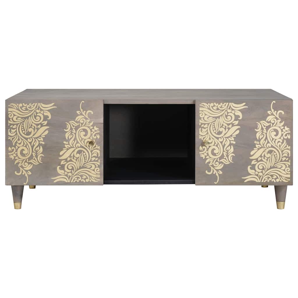 vidaXL Coffee Table Grey 100 x 54 x 40 cm Solid Mango Wood