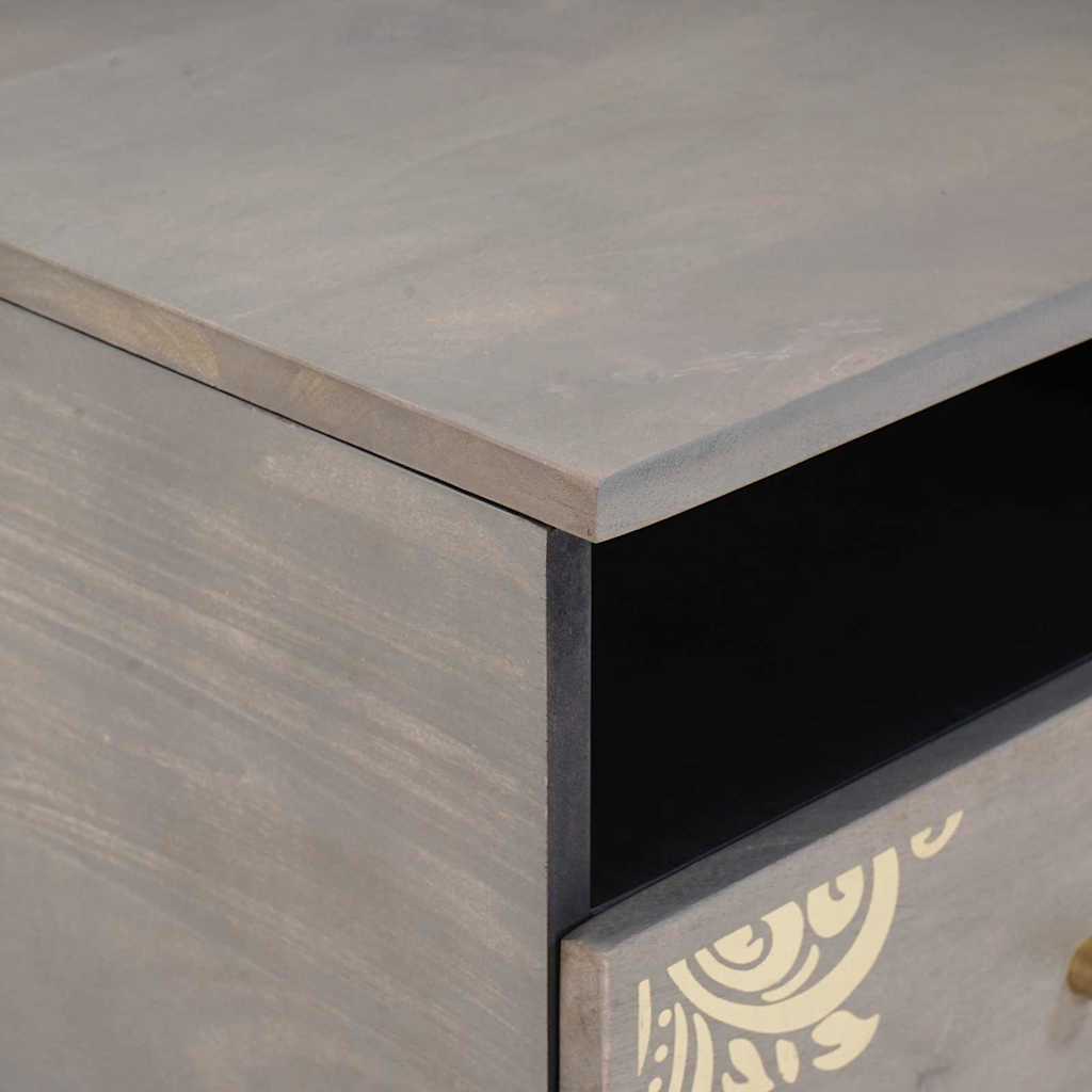 vidaXL Coffee Table with Drawer Grey 80 x 54 x 40 cm Solid Mango Wood