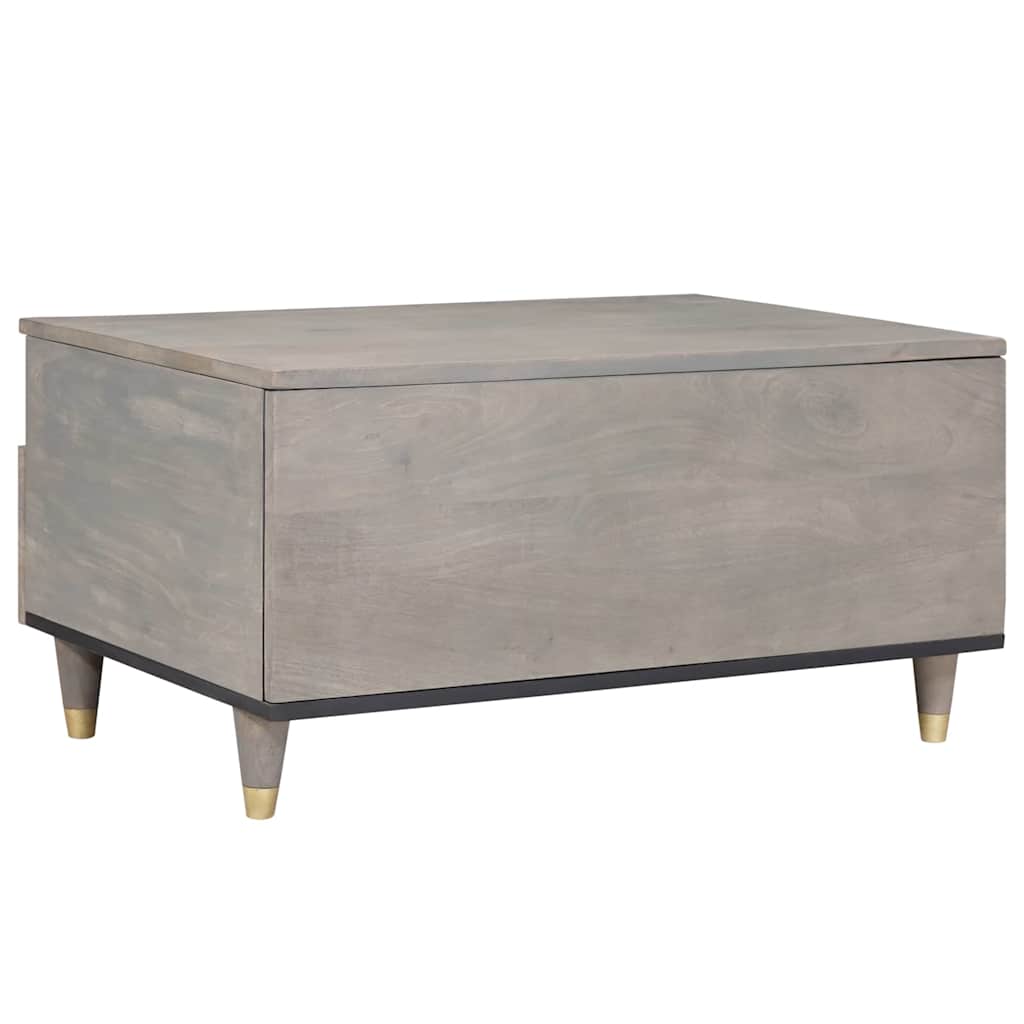 vidaXL Coffee Table with Drawer Grey 80 x 54 x 40 cm Solid Mango Wood