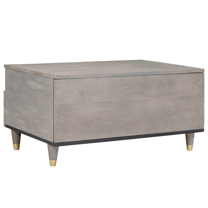 vidaXL Coffee Table with Drawer Grey 80 x 54 x 40 cm Solid Mango Wood