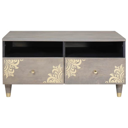 vidaXL Coffee Table with Drawer Grey 80 x 54 x 40 cm Solid Mango Wood