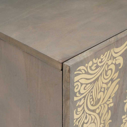 vidaXL TV Cabinet with Drawer Grey 105 x 33 x 46 cm Solid Mango Wood
