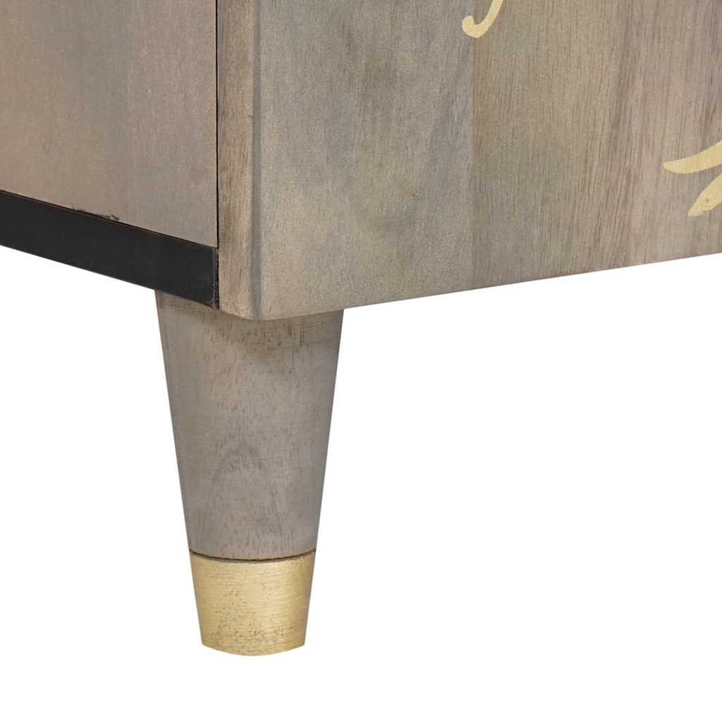 vidaXL TV Cabinet with Drawer Grey 105 x 33 x 46 cm Solid Mango Wood