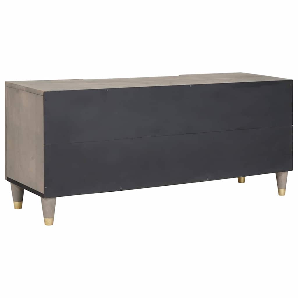 vidaXL TV Cabinet with Drawer Grey 105 x 33 x 46 cm Solid Mango Wood