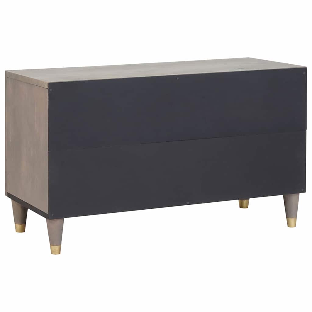 vidaXL TV Cabinet with Shelf Grey 80 x 33 x 46 cm Solid Mango Wood