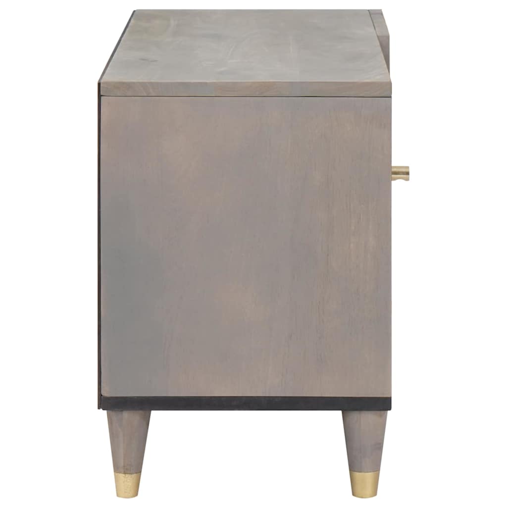 vidaXL TV Cabinet with Shelf Grey 80 x 33 x 46 cm Solid Mango Wood