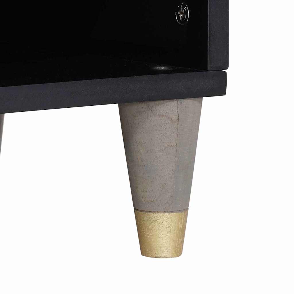 vidaXL TV Cabinet with Drawer Grey 100 x 33 x 46 cm Solid Mango Wood