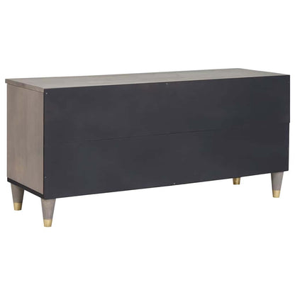 vidaXL TV Cabinet with Drawer Grey 100 x 33 x 46 cm Solid Mango Wood