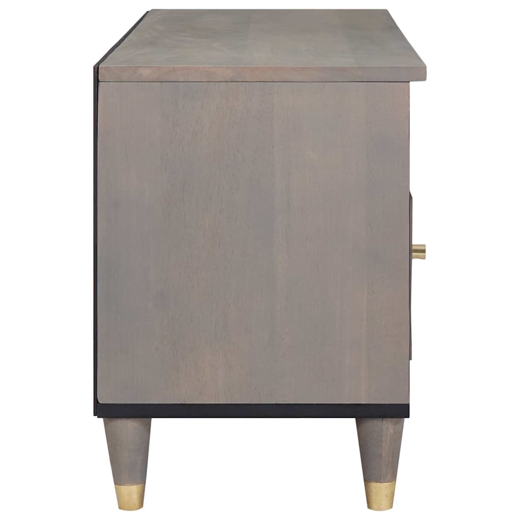 vidaXL TV Cabinet with Drawer Grey 100 x 33 x 46 cm Solid Mango Wood