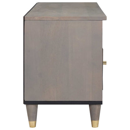 vidaXL TV Cabinet with Drawer Grey 100 x 33 x 46 cm Solid Mango Wood