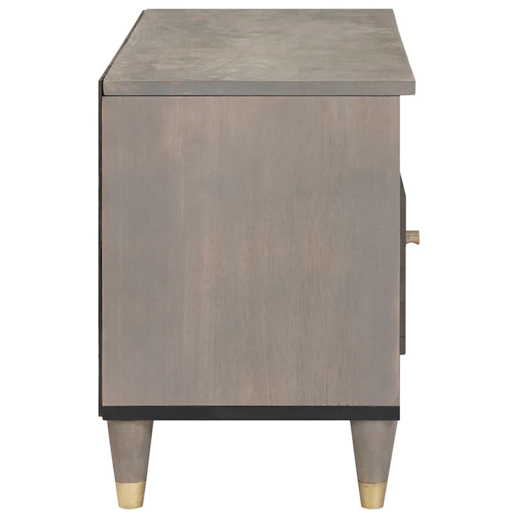 vidaXL TV Cabinet with Drawer Grey 80 x 33 x 46 cm Solid Mango Wood