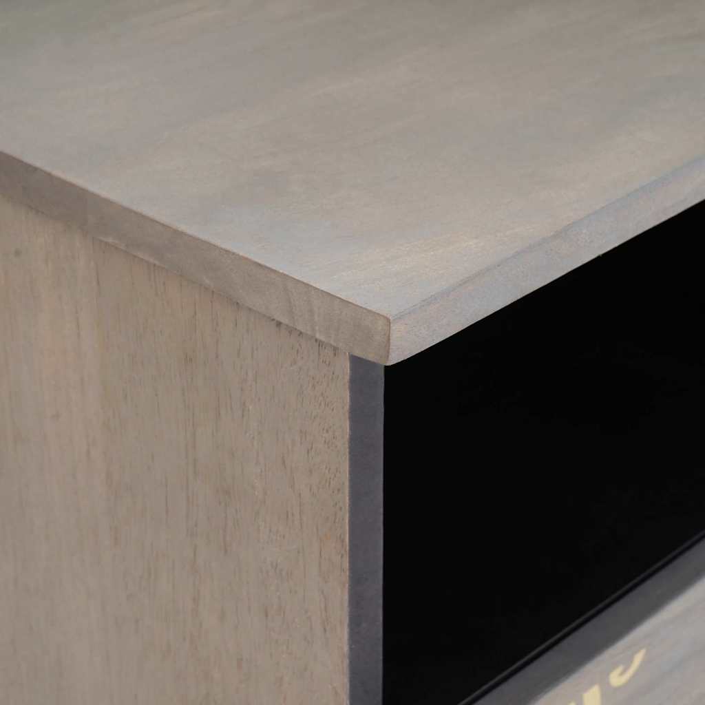 vidaXL TV Cabinet with Drawer Grey 100 x 33 x 46 cm Solid Mango Wood