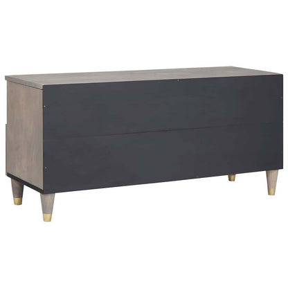 vidaXL TV Cabinet with Drawer Grey 100 x 33 x 46 cm Solid Mango Wood