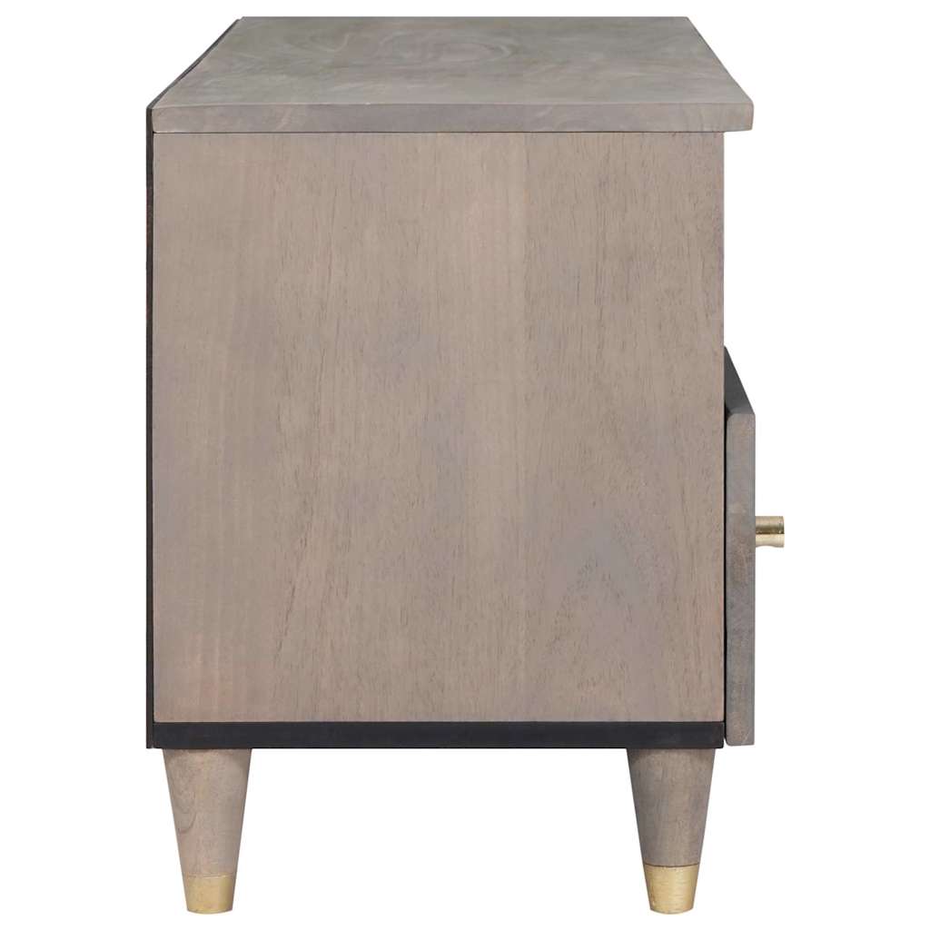 vidaXL TV Cabinet with Drawer Grey 100 x 33 x 46 cm Solid Mango Wood