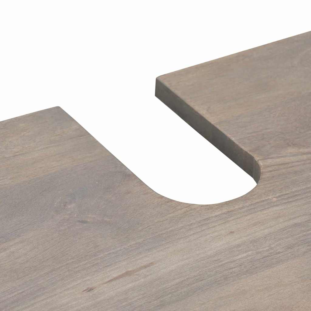 vidaXL Sink cabinet with Storage Grey 62 x 33 x 58 cm Solid Mango Wood