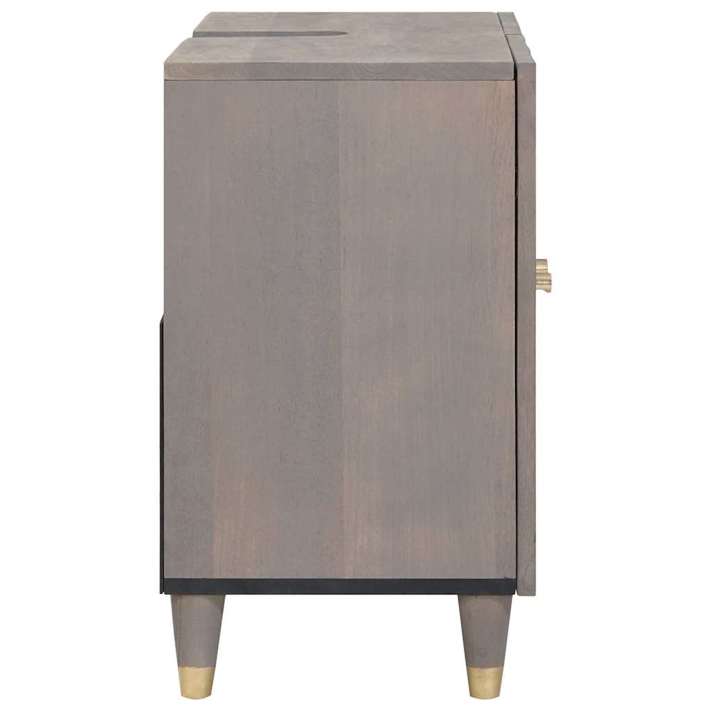 vidaXL Sink cabinet with Storage Grey 62 x 33 x 58 cm Solid Mango Wood