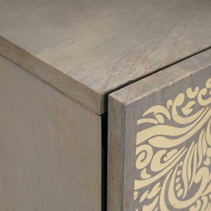 vidaXL Wall Cabinet Wall-mounted Grey 38 x 33 x 48 cm Solid Mango Wood
