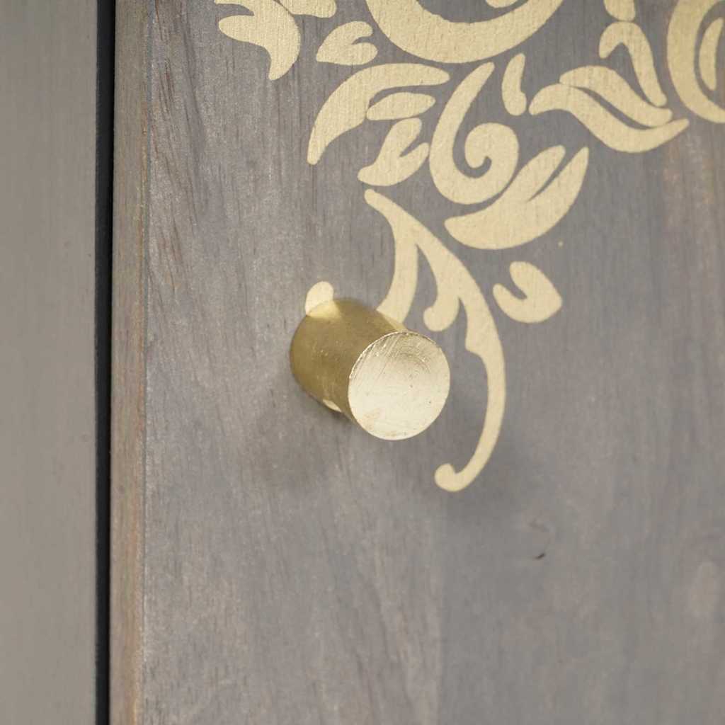 vidaXL Wall Cabinet Wall-mounted Grey 38 x 33 x 48 cm Solid Mango Wood