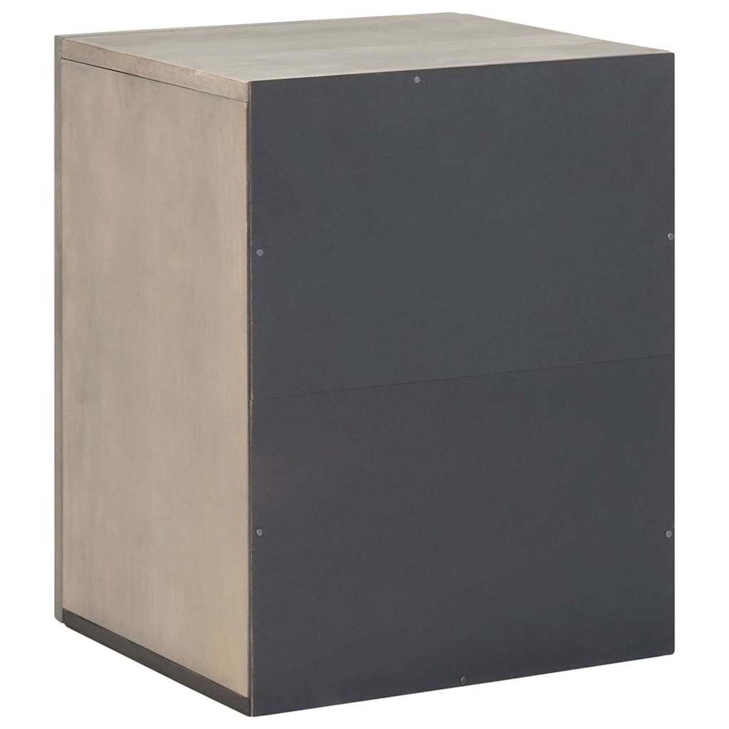 vidaXL Wall Cabinet Wall-mounted Grey 38 x 33 x 48 cm Solid Mango Wood