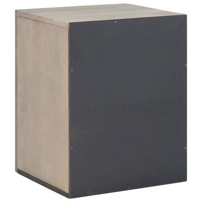 vidaXL Wall Cabinet Wall-mounted Grey 38 x 33 x 48 cm Solid Mango Wood