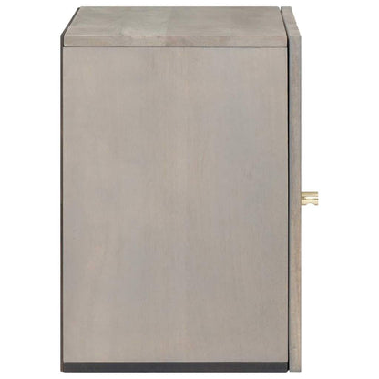 vidaXL Wall Cabinet Wall-mounted Grey 38 x 33 x 48 cm Solid Mango Wood