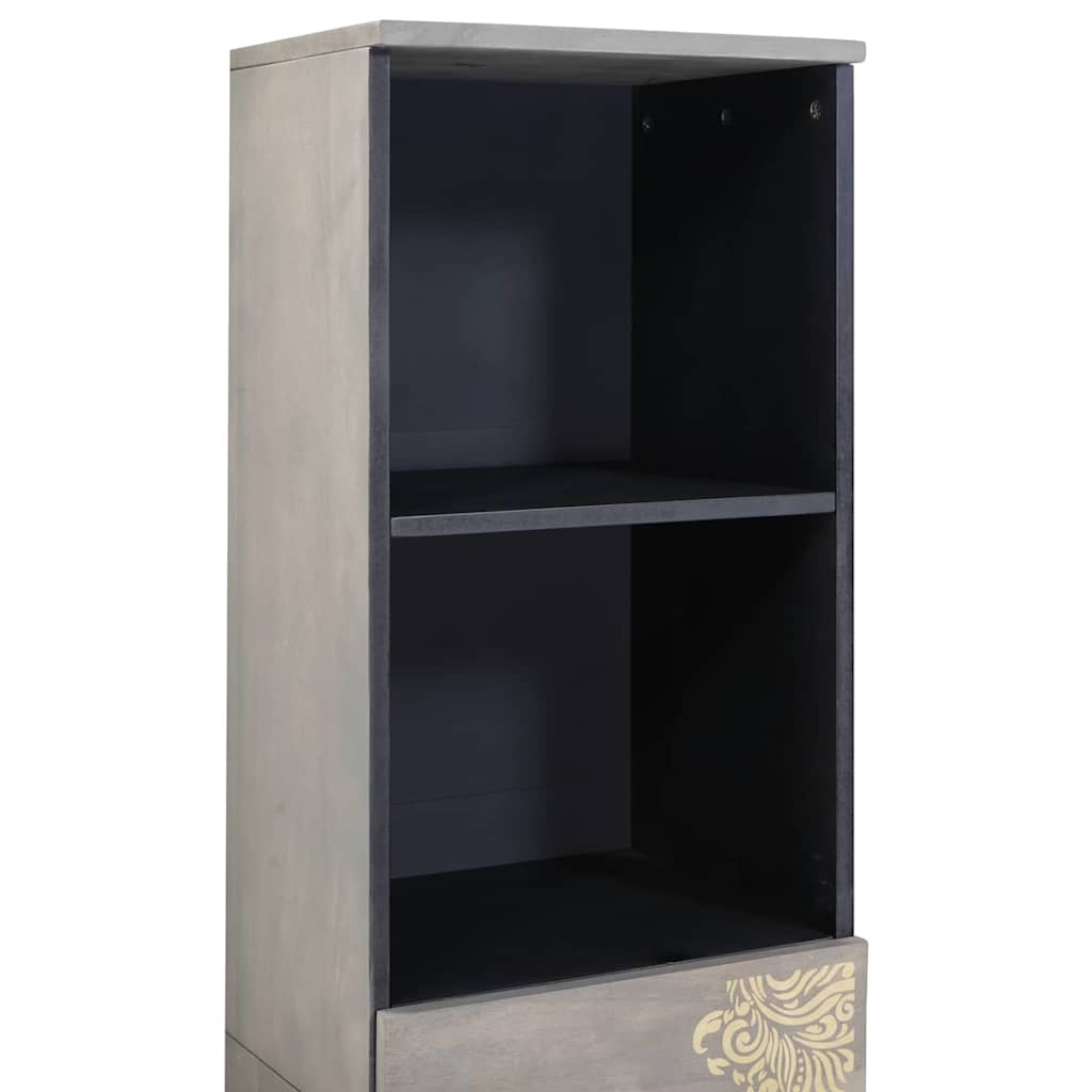 vidaXL Bathroom Cabinet Grey 38 x 33 x 160 cm Solid Mango Wood